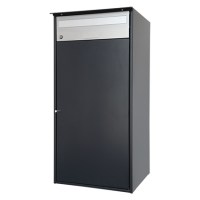 Briefkasten mit automatisch abschliessendem Paketfach aus Aluminium, pulverbeschichtet in anthrazitgrau